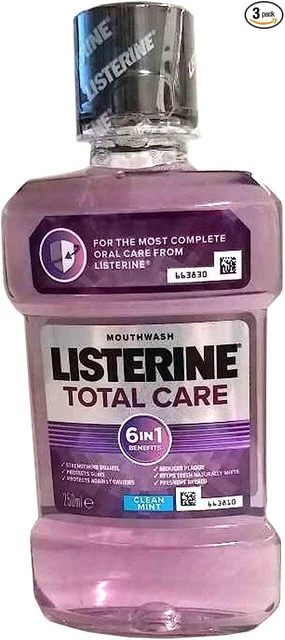 Enjuague bucal antibacteriano Listerine cuidado total limpio como nuevo 250 ml - paquete de 3