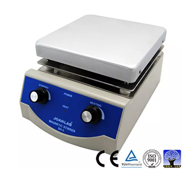 SH-3 Magnetic Stirrer Hot Plate, 100-1600RPM, 3,000mL, 1 YR Warranty