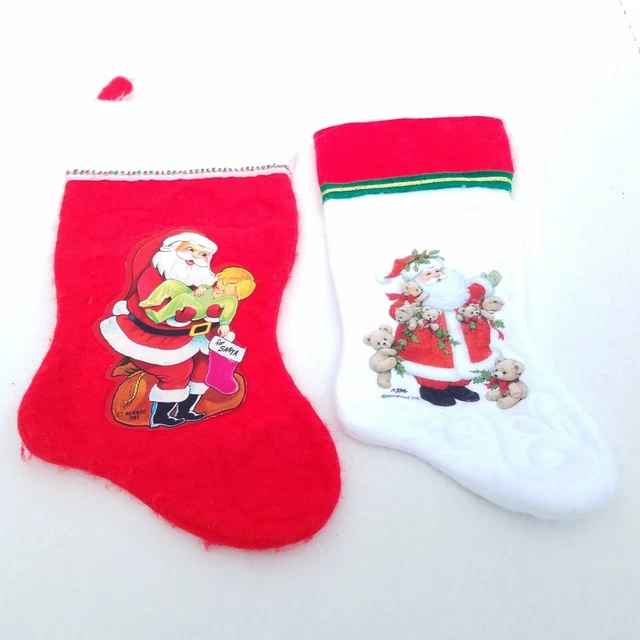 Medias de Navidad Rennoc Morehead en relieve fieltro Santa oso de peluche niño