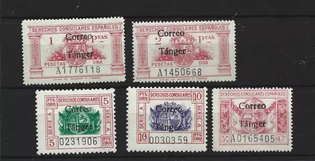 Tangier Morocco 1938 edifil 142/6 MNH Signed Reverse Roig Catalogue 240 Eu