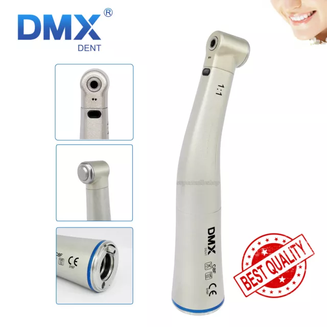 DMXDENT C8F Dental Fiber Optic LED 1:1 Contra Angle Low Speed Handpiece Fit NSK