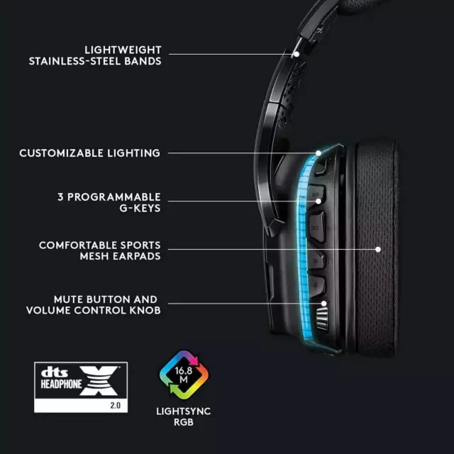 Logitech G635 Gaming-Headset mit LIGHTSYNC RGB, PC/Xbox One/PS4, kabelgebunden 3