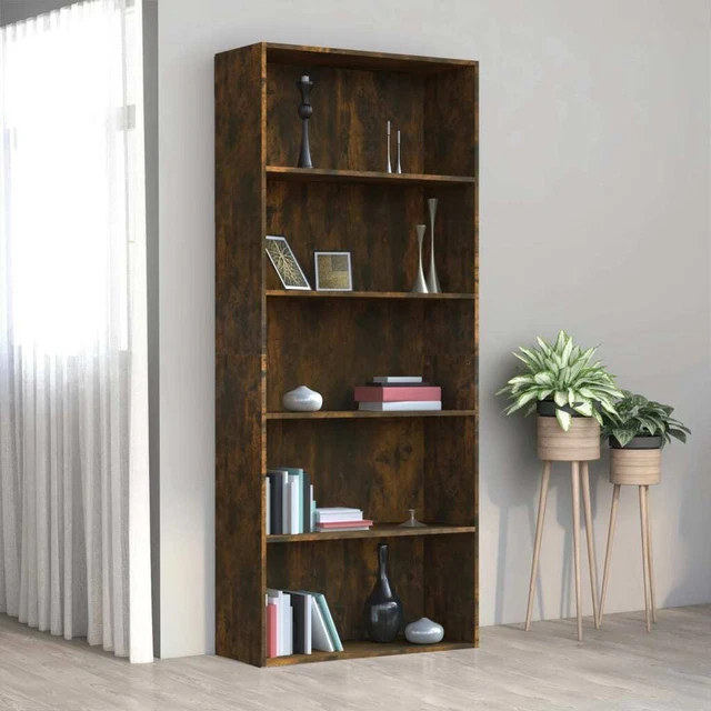 Vidaxl Libreria a 5 Ripiani Rovere Fumo 80x30x189 cm Legno Multistrato