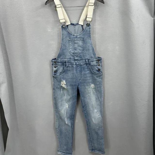 Wildfox Overalls Womens Small Chloe Distressed Adjustable Blue Denim READ