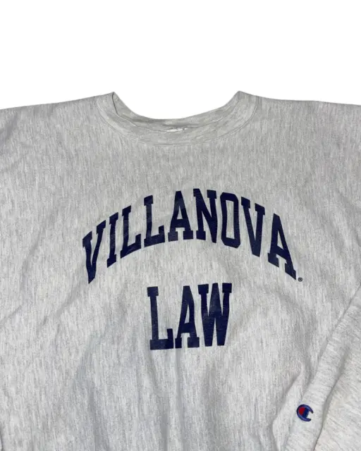 Vintage 90s Champion Reverse Weave Villanova Law School Sweatshirt Gray XL Rare