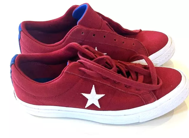 Converse One Star Ox Kid's Low Top Red Canvas All Star Sneakers Shoes Size 6 Converse One Star Ox Kid's Low Top Red Canvas All Star Sneakers Shoes Size 6