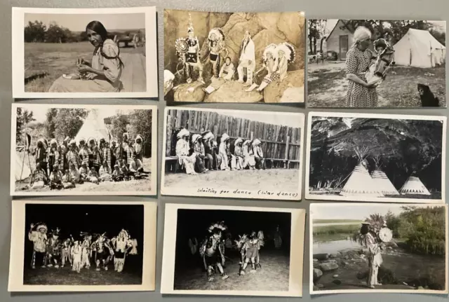 Postcards - Native American - 18 RPPC cards