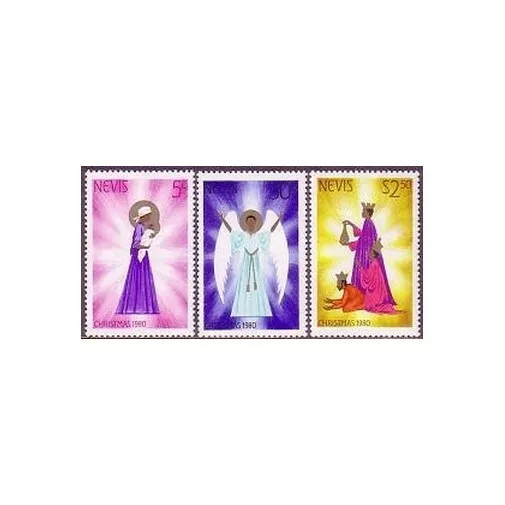 Nevis 118-120,MNH.Michel 43-45. Christmas 1980.Mother & child,Heralding angel,