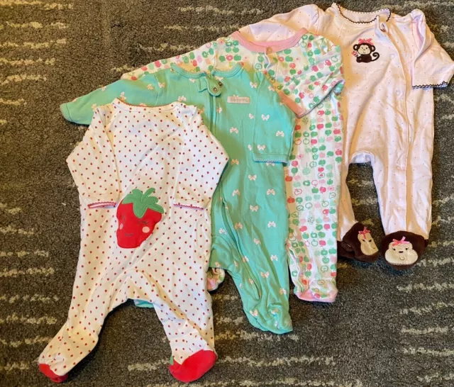 9 Carters 3mo One Pieces Petit Lem Circo Elephant Butterfly Monkey (multi pic)