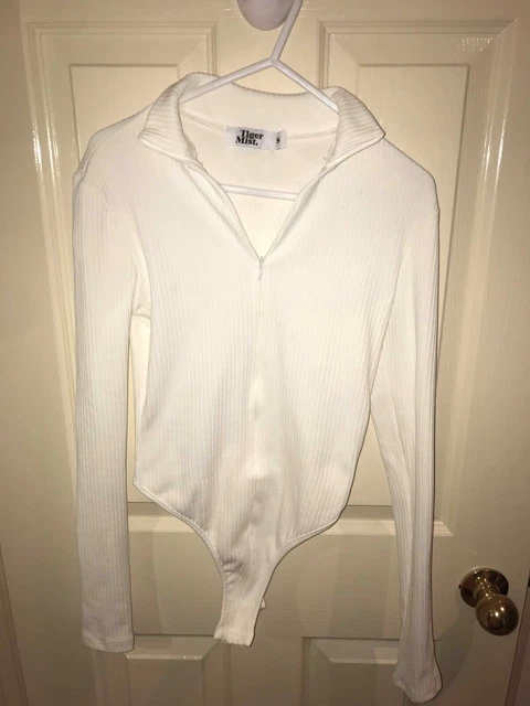 TIGERMIST BRAND NEW WHITE Long Sleeve Stretch  LEOTARD Sz Small