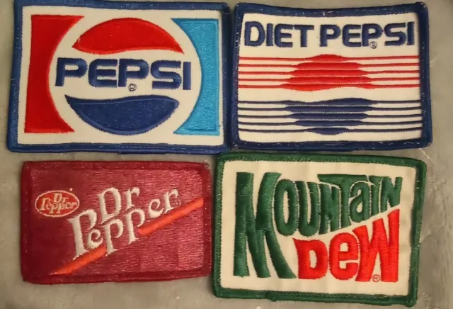 Vintage Pepsi Mountain Dew Dr Pepper Soda Advertising Uniform Patch Lot