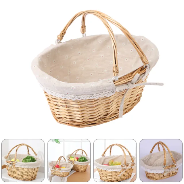 Mini cestas tejidas de mimbre para dulces, cesta para servir con chips,  cesta para casa de muñecas, centros de mesa para postres, frutas, dulces