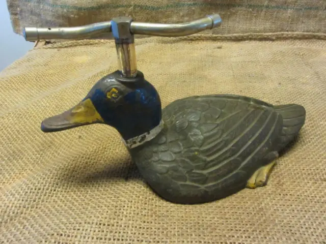 RARE! Vintage Cast Iron Brass Duck Lawn Sprinkler Antique Old Goose Geese 10270
