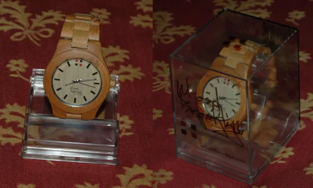 SPLENDIDO e RARO OROLOGIO in LEGNO di WHOOD BROOKLYN -NUOVO, PERFETTO, ORIGINALE