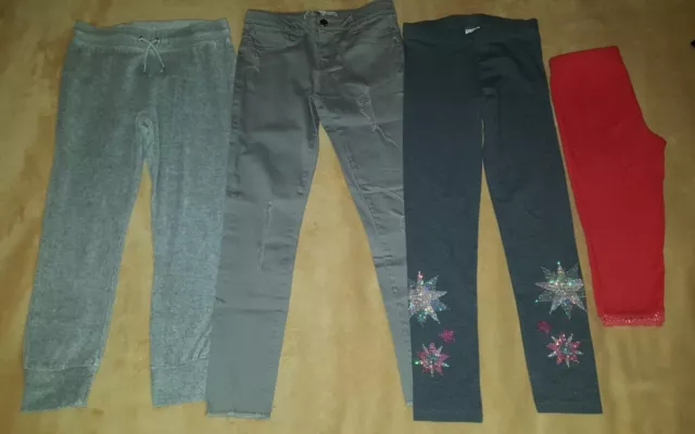 Denim & Co F&F Girls Skinny Jeans Soft Velour Joggers Leggings Bundle Age 9-10Y
