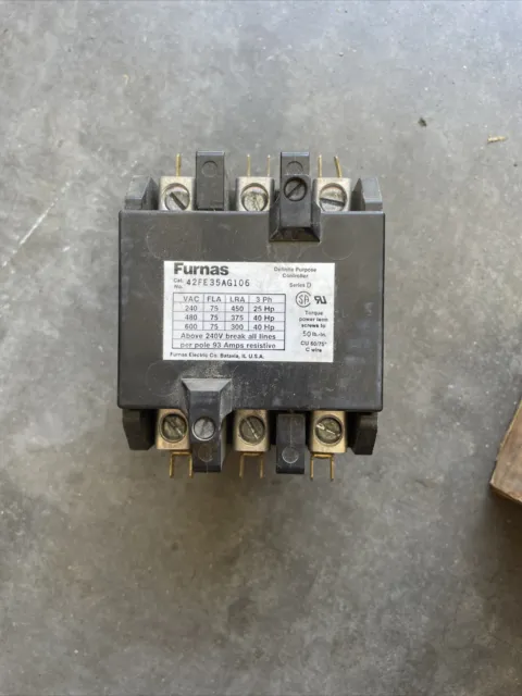 Furnas 42FE35AG106 Definite Purpose Magnetic Contactor , Coil Voltage 208-240V