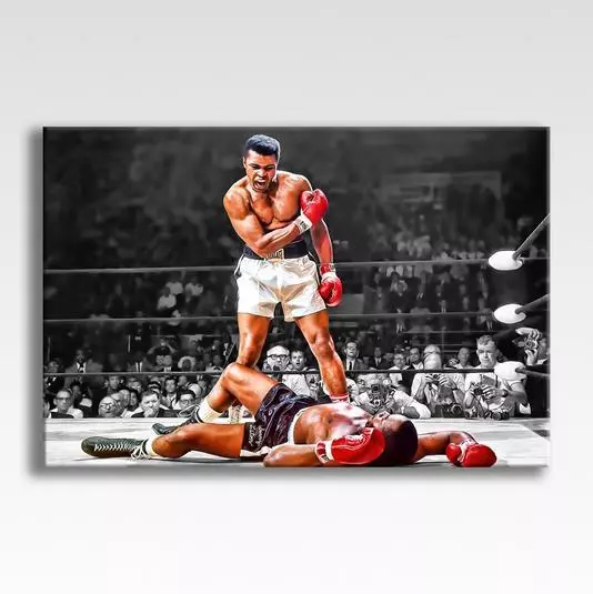 MUHAMMAD ALI CANVAS vs Sonny Liston Photo Poster Print Wall Art 30"x20" CANVAS