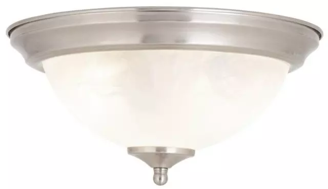 Ceiling Light Alabaster Uplighter Flush Ceiling Light satin silver