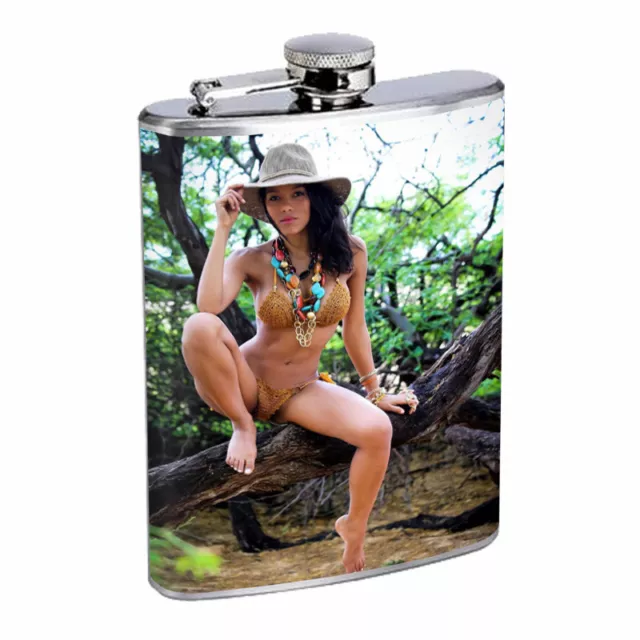 Indiana Pin Up Girls D1 Flask 8oz Stainless Steel Hip Drinking Whiskey