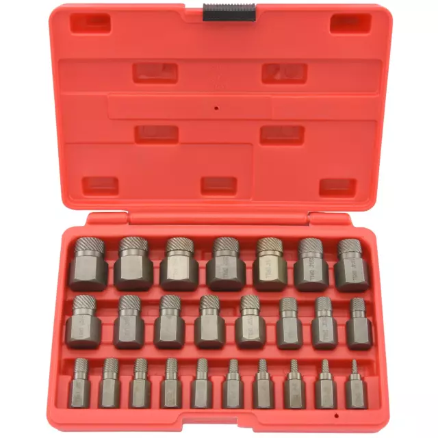 Screw and Bolt Extractor Set, Screw Extractor Remover, Broken Bolt Remover 25pc