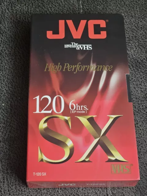 New Sealed JVC High Performance T-120 SX Blank VHS SP 120 min VCR Tape (1 Tape)