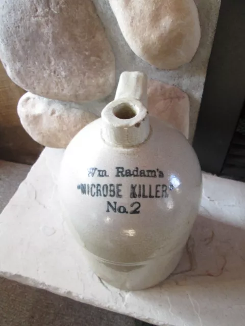 Wm. Radam's Microbe Killer No. 2 Antique Stoneware Jug Quack Medicine Remedy