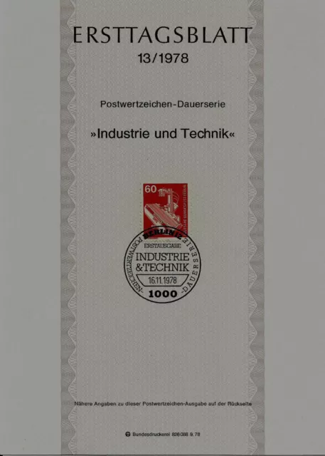 Berlin MiNr 582 ETB 13-78 "Industrie und Technik (II)": Röntgengerät -Strahlen-