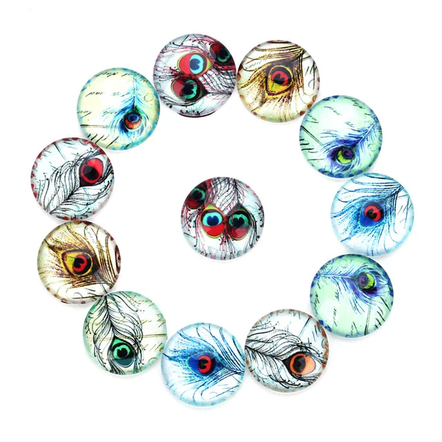 2x Flatback Dome Cabochons Schmuck Glas Snap Schmuck Machen Cabochons Glas Patch 3