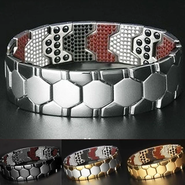 Brazalete desmontable energía curación terapia magnética negro germanio