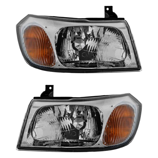 Jeu De Phares Avant Gauche Et Droite JOHNS Pour Ford Transit (01/2000 - 05/2006) - Verre Transparent, Réglage Électrique, H4