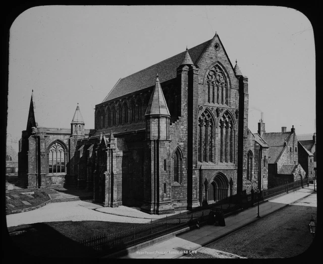 PAISLEY ABBEY C1890 ALTES FOTO Magic Latern Dias SCHOTTLAND GWW