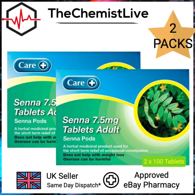 2 X 100 Senna Tablets Care Natural Constipation Relief Senokot Brands May Vary £12 00