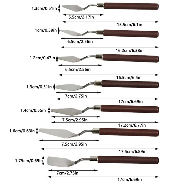 5 Pezzi Di Coltelli Per Pittura In Acciaio Inossidabile, Raschietto Per Pittura A Olio Set Di Spatole Per Pittura Acrilica E Pittura A Olio 83129596 - Foto 14