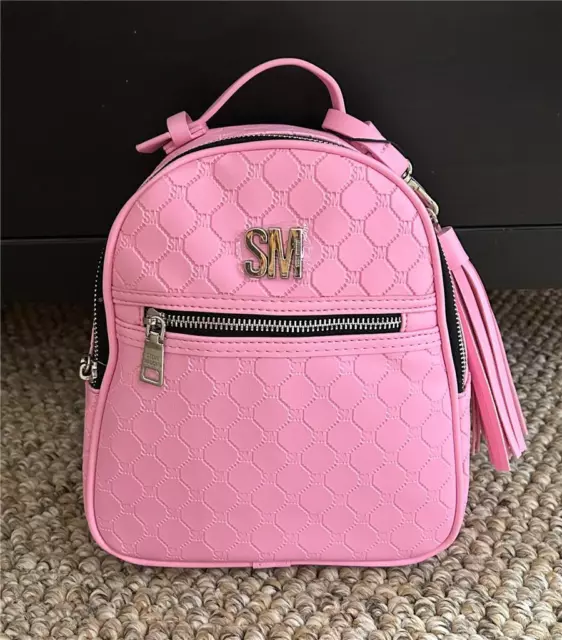 STEVE MADDEN Fondant Pink BBLOGO UPDATE Faux LEATHER Bag BACKPACK Tassel NWT