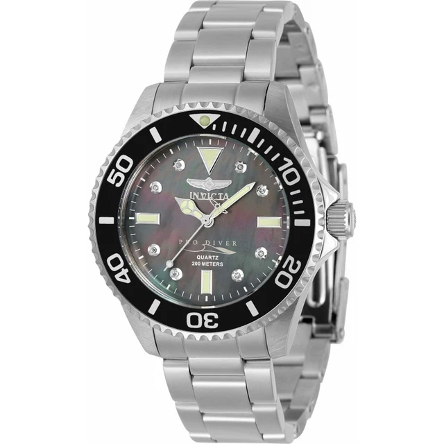 Invicta Donna Orologio Pro Diver Castone Rotante Nero Madreperla Quadrante 32929