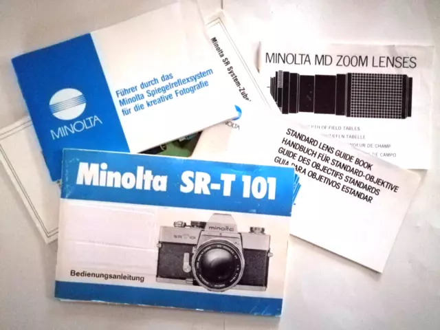 Minolta SRT-101 Bedienungsanleitung in deutsch mit Infomaterial