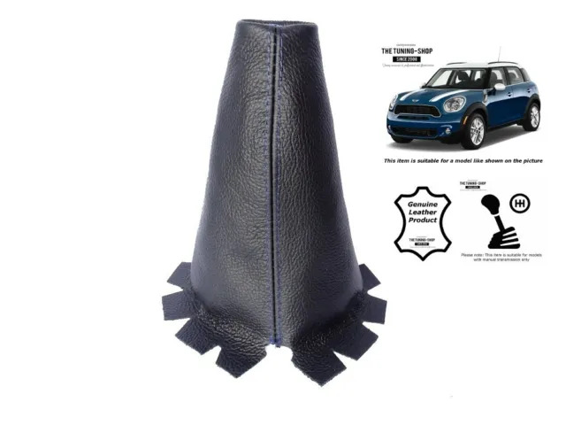 Gear Gaiter per Mini Countryman R60 2010-2016 Cuciture in pelle blu
