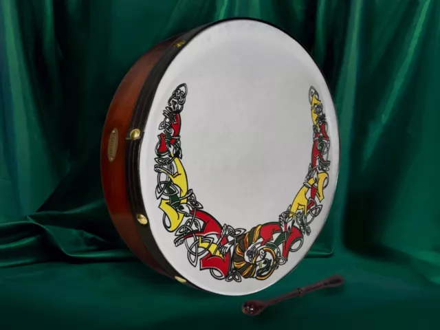 Handmade Dannan 16" Vegan Bodhran Hand Drum - The Red Setanta Bodhrán