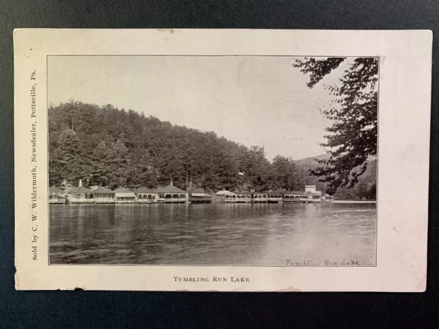 Postcard Pottsville PA - Houses on Tumbling Run Lake