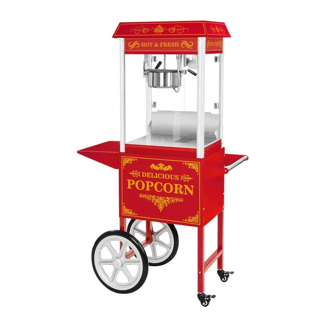 Retro Popcornmaschine Profi Popcornmaker Popcornautomat 1500W 5kg/h mit Wagen