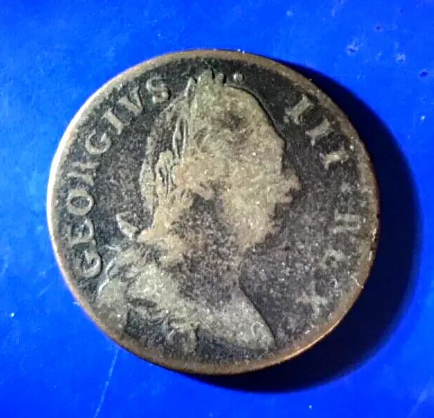 ☆ ASTOUNDING !! - Revolutionary War Coin ☆ 1775 George III Halfpenny !! ☆ NICE ☆