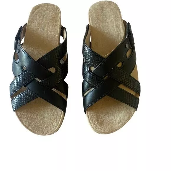 Easy Spirit Women's Black Hattie3 Flat Mule SandalsSz 6.5