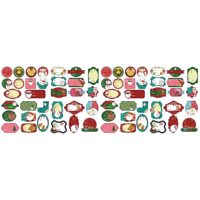 12 Sets Weihnachten Tags für Geschenke Selbstklebende Weihnachten Geschenk Tags