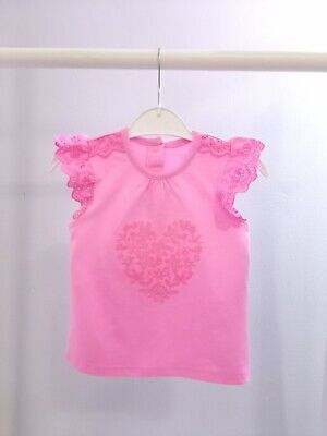 Baby Girls 6-9 Months Pink Heart Top T-shirt Clothes Casual Summer Cute Pretty