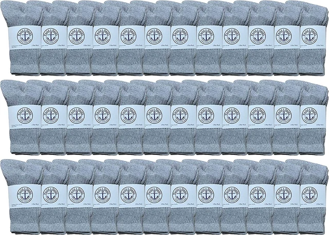 36 PK Yacht & Smith Kids Premium Cotton Crew Socks Gray Size 6-8 -Boys Crew Sock