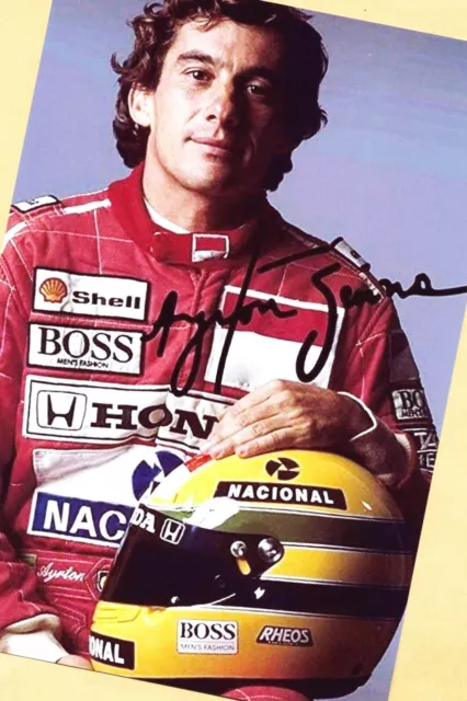 Ayrton SENNA (10)  AK Bild -  Print Copie - Groß Format 12 x 18 + F1 AK SIGNIERT