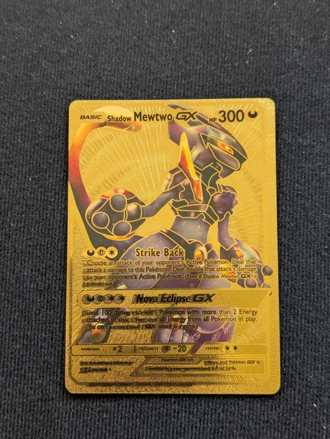 mewtwo gx dark nova pokémon gold card 9PCS Metal Gold Plated Cards,GX, Ancient Metal Gold Card, Mewtwo GX Dark  Nova, Arceus GX, Vmax, Vstar, Lovely Pet Gold Card, Collector's Rare Metal  Card main image 0