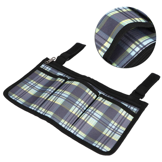 Bolsa organizadora colgante para silla de ruedas multibolsillo azul para silla de ruedas para MX