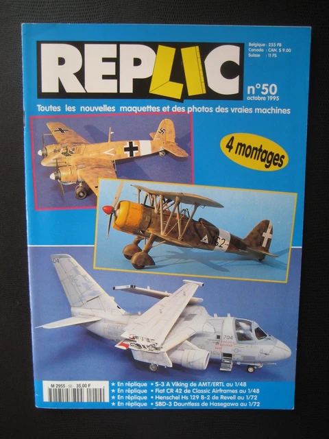 REPLIC n° 50 - FIAT CR 42 - S-3A VIKING - HENSCHEL HS 129 - SBD-3 DAUNTLESS