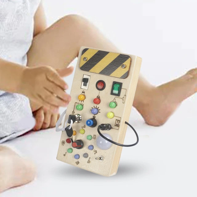 Lights Switch Busy Board Toys with Buttons Indoor Play Game Travel Toy Fine